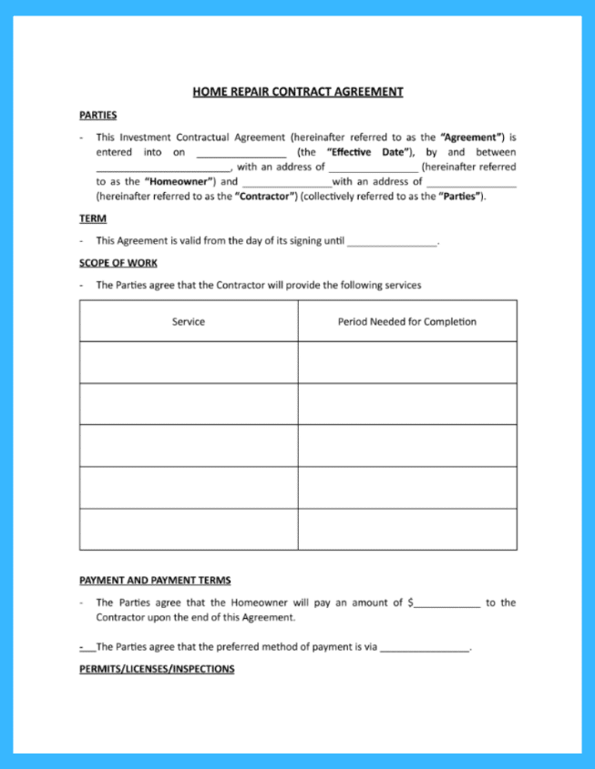 Home Maintenance Contract Or Warranty Program